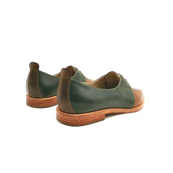 Luna version Lima green camel caramel alamo handmade leather shoes - Cooperative Handmade