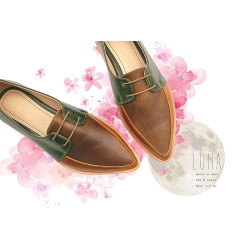 Luna multicolor green camel caramel alamo handmade leather shoes - Cooperative Handmade