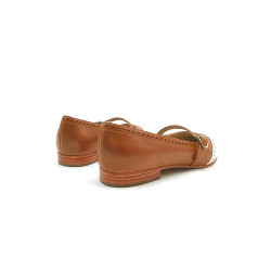 Ola caramel alamo white nappa handmade leather shoes - Cooperative Handmade