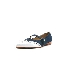 Ola fatty blue white nappa handmade leather shoes - Cooperative Handmade