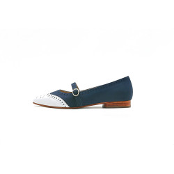Ola fatty blue white nappa handmade leather shoes - Cooperative Handmade