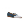 Ola fatty blue white nappa handmade leather shoes - Cooperative Handmade
