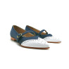 Ola fatty blue white nappa handmade leather shoes - Cooperative Handmade