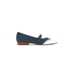 Ola fatty blue white nappa handmade leather shoes - Cooperative Handmade