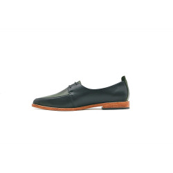 Luna black nappa green alamo handmade leather shoes - Cooperative Handmade