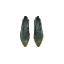 Luna black nappa green alamo handmade leather shoes - Cooperative Handmade