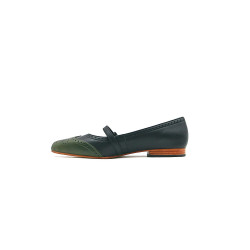 Ola black nappa green alamo handmade leather shoes - Cooperative Handmade