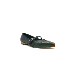 Ola black nappa green alamo handmade leather shoes - Cooperative Handmade