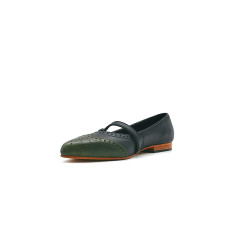 Ola black nappa green alamo handmade leather shoes - Cooperative Handmade