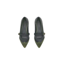 Ola black nappa green alamo handmade leather shoes - Cooperative Handmade
