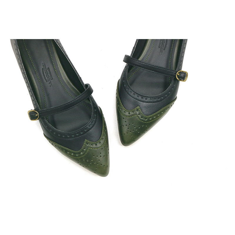 Ola black nappa green alamo handmade leather shoes - Cooperative Handmade