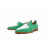 Luna cyan green nappa white nappa handmade leather shoes - Cooperative Handmade