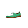 Luna cyan green nappa white nappa handmade leather shoes - Cooperative Handmade
