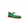 Luna cyan green nappa white nappa handmade leather shoes - Cooperative Handmade