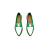 Luna cyan green nappa white nappa handmade leather shoes - Cooperative Handmade