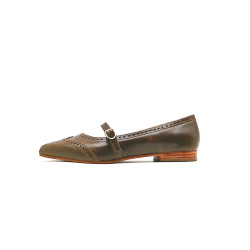 Ola camel cerato handmade leather shoes - Cooperative Handmade