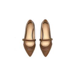 Ola camel cerato handmade leather shoes - Cooperative Handmade