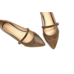 Ola camel cerato handmade leather shoes - Cooperative Handmade