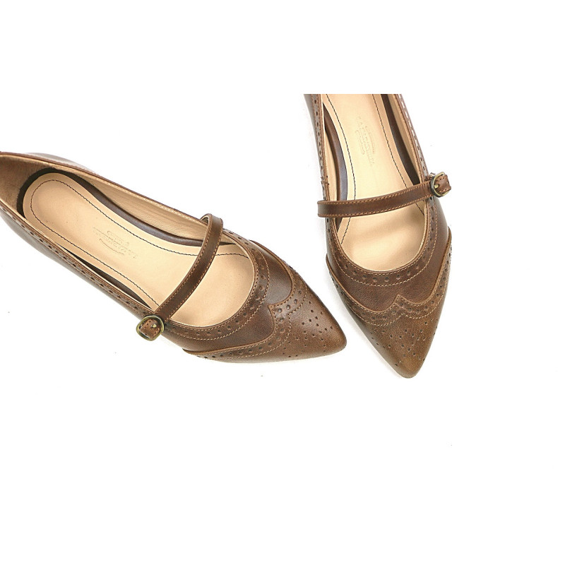 Ola camel cerato handmade leather shoes - Cooperative Handmade