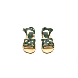 Juana green alamo handmade leather sandals - Cooperative Handmade