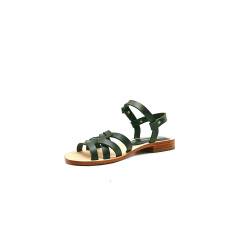 Juana green alamo handmade leather sandals - Cooperative Handmade