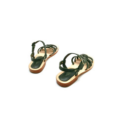 Juana green alamo handmade leather sandals - Cooperative Handmade
