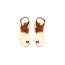 Jara *ng caramel cerato handmade leather sandals - Cooperative Handmade