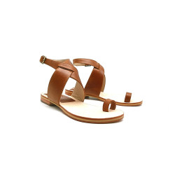 Jara *ng caramel cerato handmade leather sandals - Cooperative Handmade