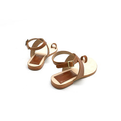 Jara *ng caramel cerato handmade leather sandals - Cooperative Handmade