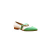 Ola white premium nappa cyan green nappa handmade leather shoes - Cooperative Handmade