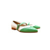 Ola white premium nappa cyan green nappa handmade leather shoes - Cooperative Handmade