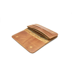 Margarita caramel handmade leather wallet - Cooperative Handmade