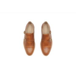 Ugo caramel ranger handmade leather Double Monkstrap shoes - Cooperative Handmade