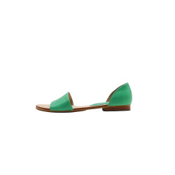 Maria version b cyan green nappa handmade leather sandals - Cooperative Handmade