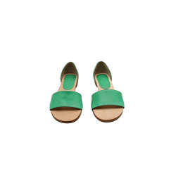 Maria version b cyan green nappa handmade leather sandals - Cooperative Handmade