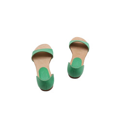 Maria version b cyan green nappa handmade leather sandals - Cooperative Handmade