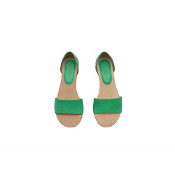 Maria version b cyan green nappa handmade leather sandals - Cooperative Handmade