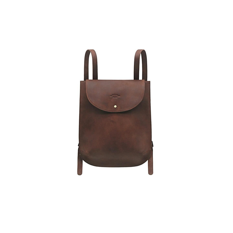 Q’ipi fatty brown handmade leather backpack - Cooperative Handmade