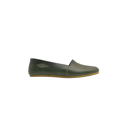 Pampa Fem version B green alamo details yellow handmade leather flat shoes - Cooperative Handmade