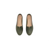 Pampa Fem version B green alamo details yellow handmade leather flat shoes - Cooperative Handmade