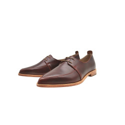 Luna red alamo details beige handmade leather shoes - Cooperative Handmade