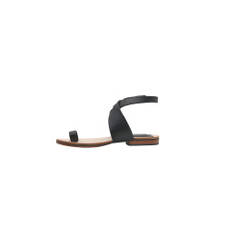 Jara black nappa handmade leather sandals - Cooperative Handmade