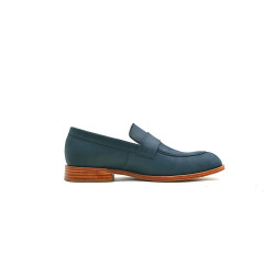 Otto fatty ocean blue handmade leather moccasins - Cooperative Handmade