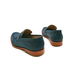 Otto fatty ocean blue handmade leather moccasins - Cooperative Handmade