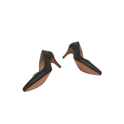 Porteña black nappa handmade leather heels - Cooperative Handmade