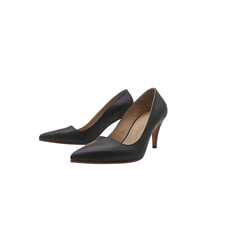 Porteña black nappa handmade leather heels - Cooperative Handmade