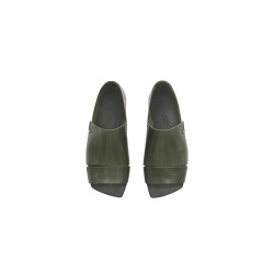 Nuna B green alamo black beige handmade leather sandals - Cooperative Handmade