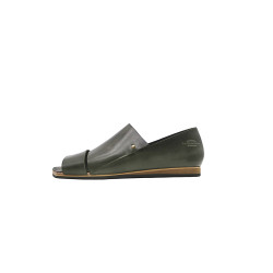 Nuna B green alamo black beige handmade leather sandals - Cooperative Handmade