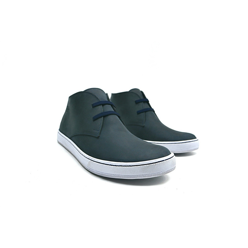 Chavo Sport fatty blue elastic handmade leather shoes - Cooperative Handmade