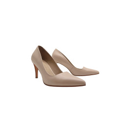 Porteña nude nappa handmade leather heels - Cooperative Handmade
